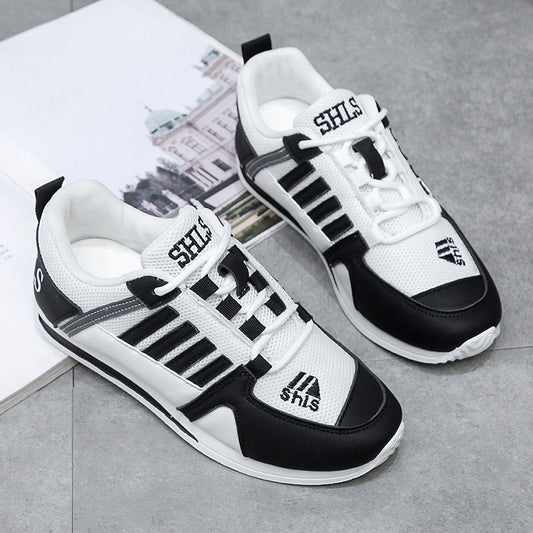 [W-Zapato] Zapatos Tipo Waffle De Mezcla Y Combinación Informales Con Bloque De Color De Malla