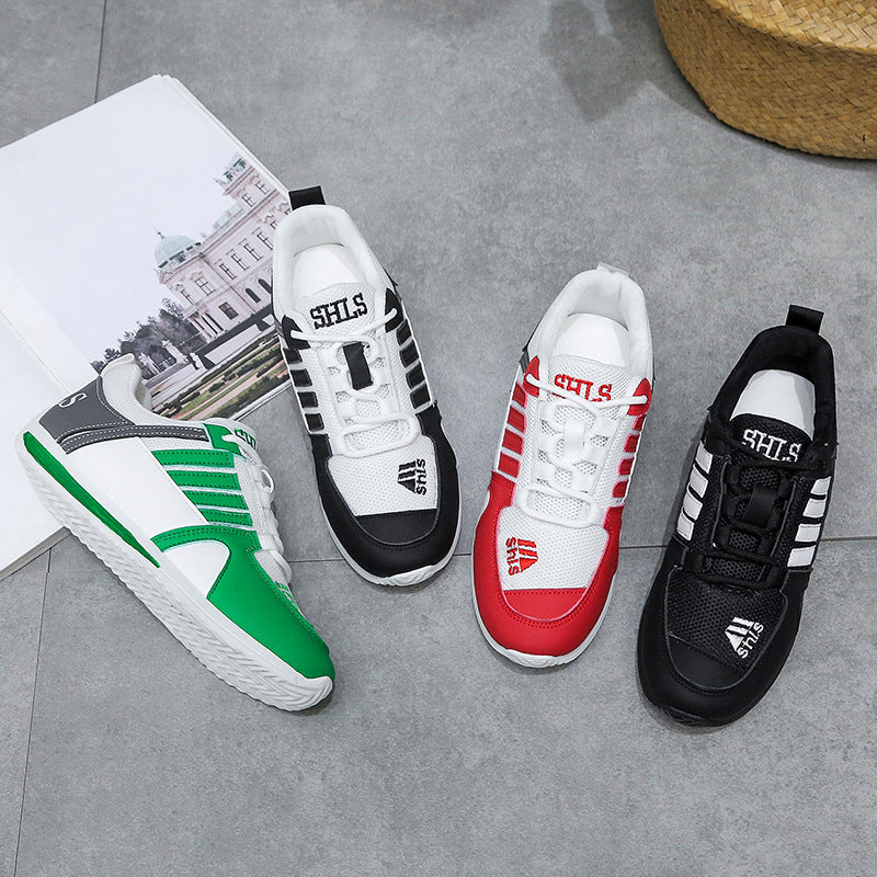 [W-Zapato] Zapatos Tipo Waffle De Mezcla Y Combinación Informales Con Bloque De Color De Malla