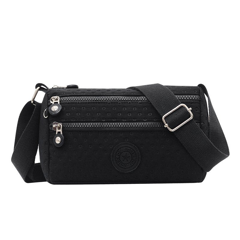 [W-Bolso] Bolso De Hombro De Mujer Casual Oxford Tela Diagonal Bolsa De Varios Compartimentos