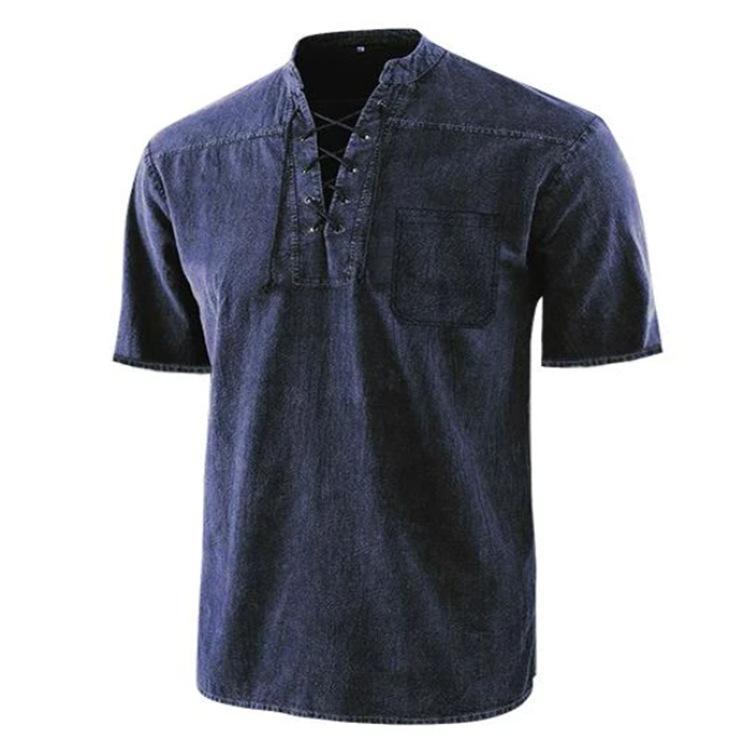 Camisa casual de verano de manga corta y cuello alto