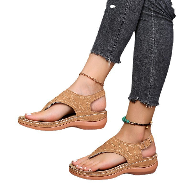 [W-Zapato] Sandalias De Tiras Estilo Romano Para Mujer
