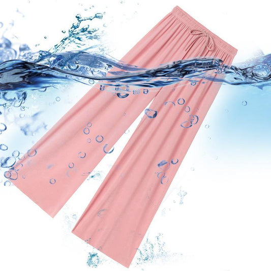 Pantalones holgados de seda helada con drapeado extragrande - MXbueno