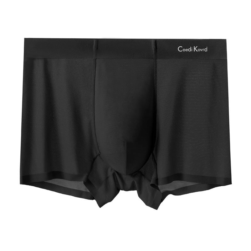 [M-Ropa Interior] Ropa Interior De Hombre Con Malla Fina De Alambre De Hielo Y Entrepierna Antibacteriana De Color Sólido