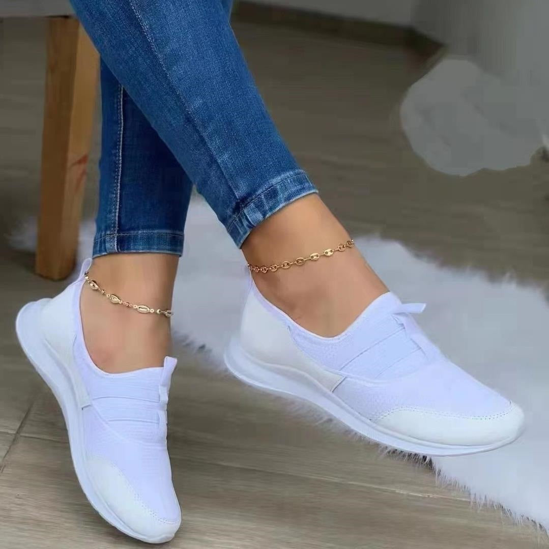 [W-Zapato] Zapatos Informales De Malla Con Plataforma Baja Y Tejido De Mosca