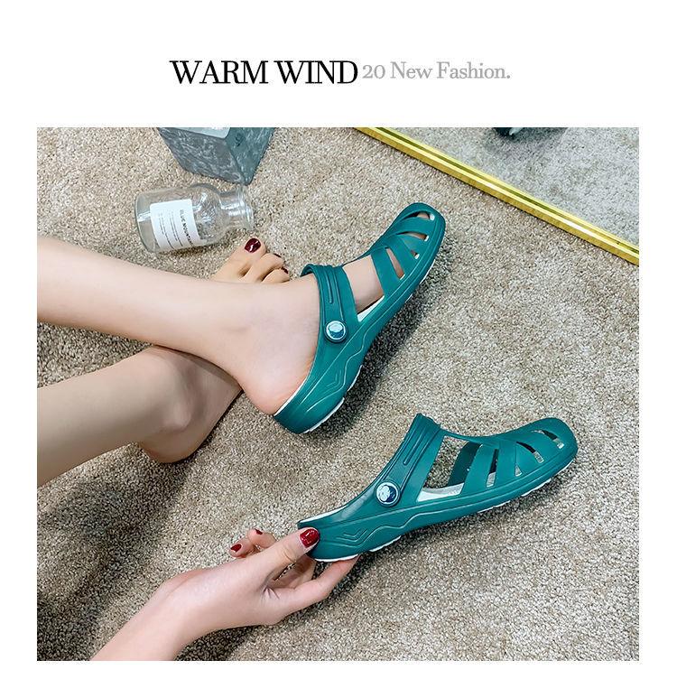 Sandalias de gelatina, zapatos de playa planos antideslizantes