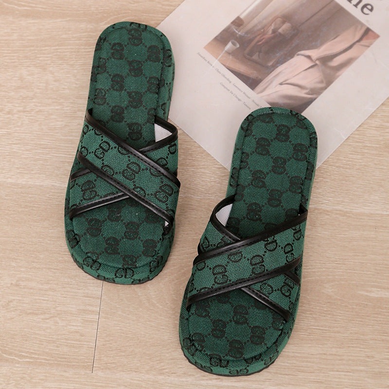 [W-Zapato] Sandalias Sin Cordones Con Plataforma Cruzada