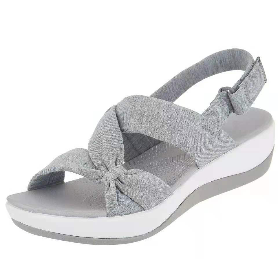 Sandalias Velcro Con Suela Blanda Bowknot