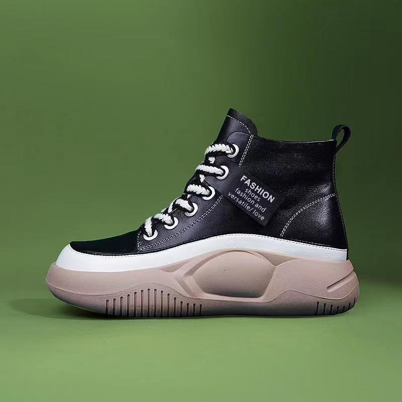 [W-Zapato] 2022 Retro Fondo Blando Fondo Grueso Zapatos Altos Para Las Mujeres