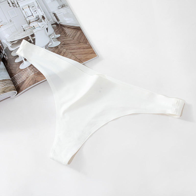 [W-Ropa Interior] Tanga Mujer Ice Silk Sin Rastro Mujer Ropa Interior De Yoga Deportivo