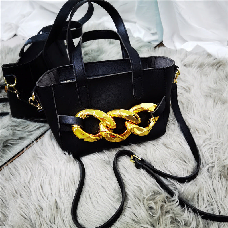 Zapatillas De Mujer, Sandalias Y Bolsos Con Cadena De Hebilla Grande