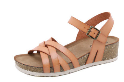 Zapatos De Playa Romanos De Microfibra Antideslizante Con Hebilla Metálica