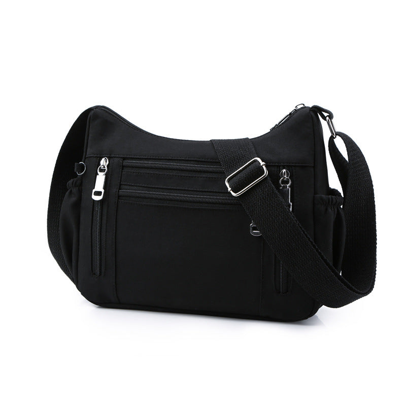 [W-Bolso] Bolso Bandolera Informal Con Cremallera Múltiple Bolso De Hombro Impermeable De Gran Capacidad