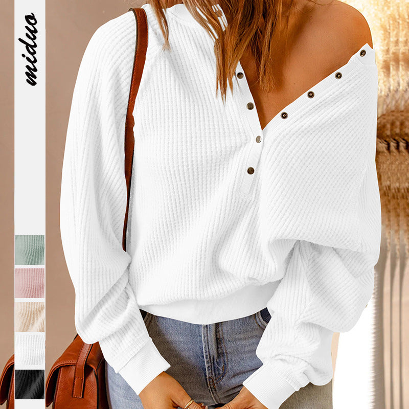 [W-Ropa] Suéter Casual Que Combina Con Todo A La Moda Callejera Suelta De Otoño