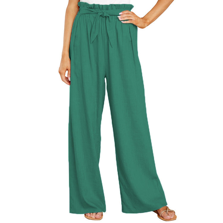 Pantalón Casual Oversize Holgado De Algodón Y Lino