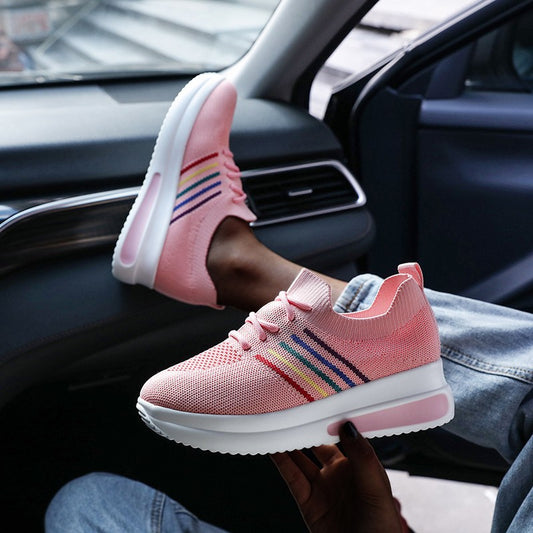 Zapatos de mujer casual de malla tejida voladora