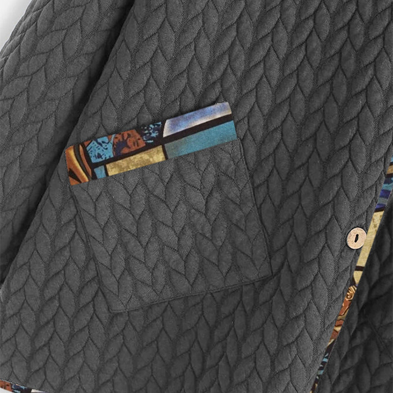 Chaqueta De Mujer Suelta De Manga Larga Con Costuras De Longitud Media Y Talla Grande