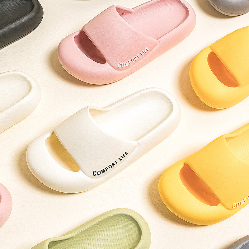 [W-Zapato] Sandalias Y Pantuflas Baotou Pisan Mierda Parte Inferior Gruesa Casa Interior Parejas Antideslizante Mudo Zapatillas Anticolisión