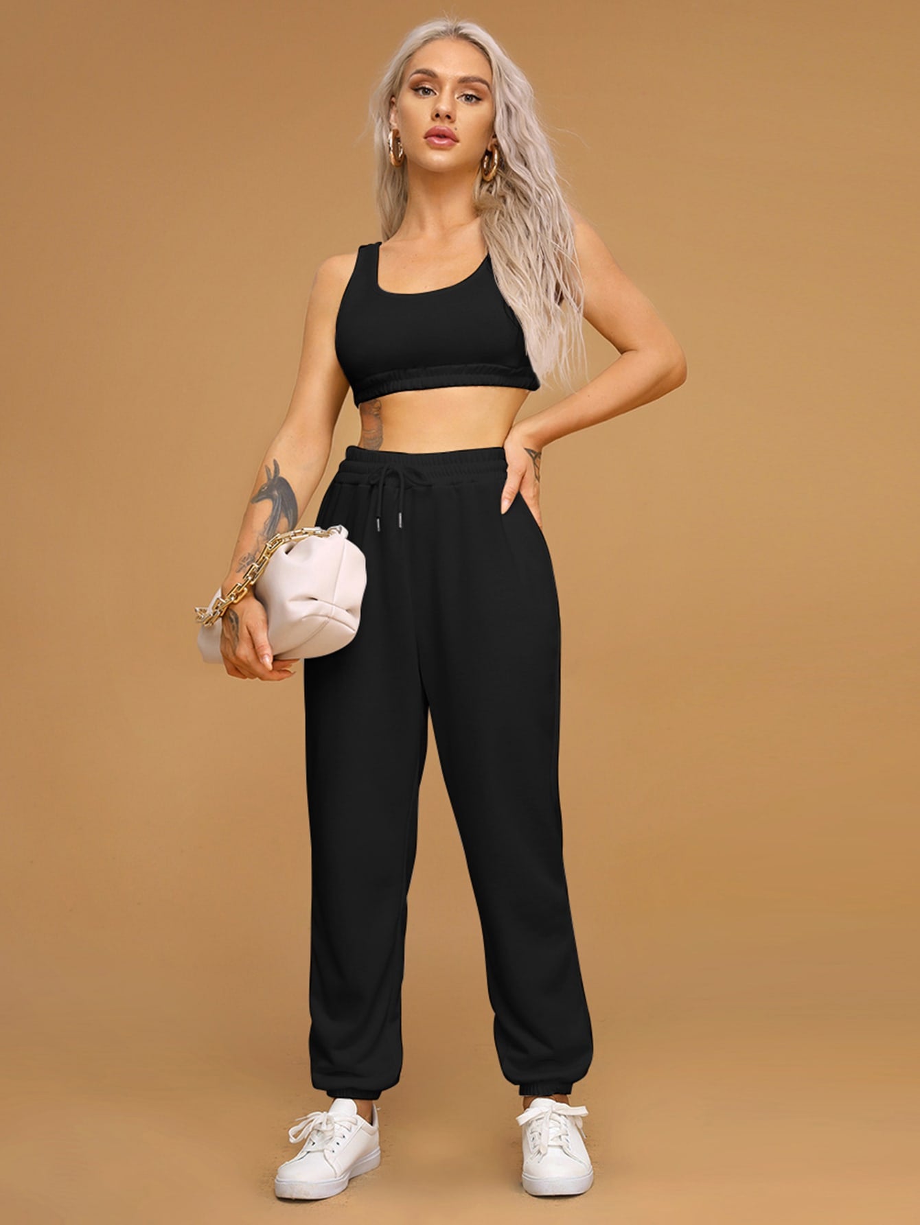 Traje De Pantalón Y Chaleco Deportivo De Moda Para Mujer