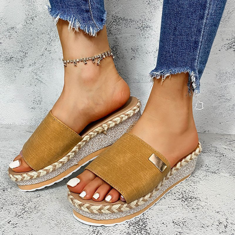 Sandalias de cuña de talla grande para mujer
