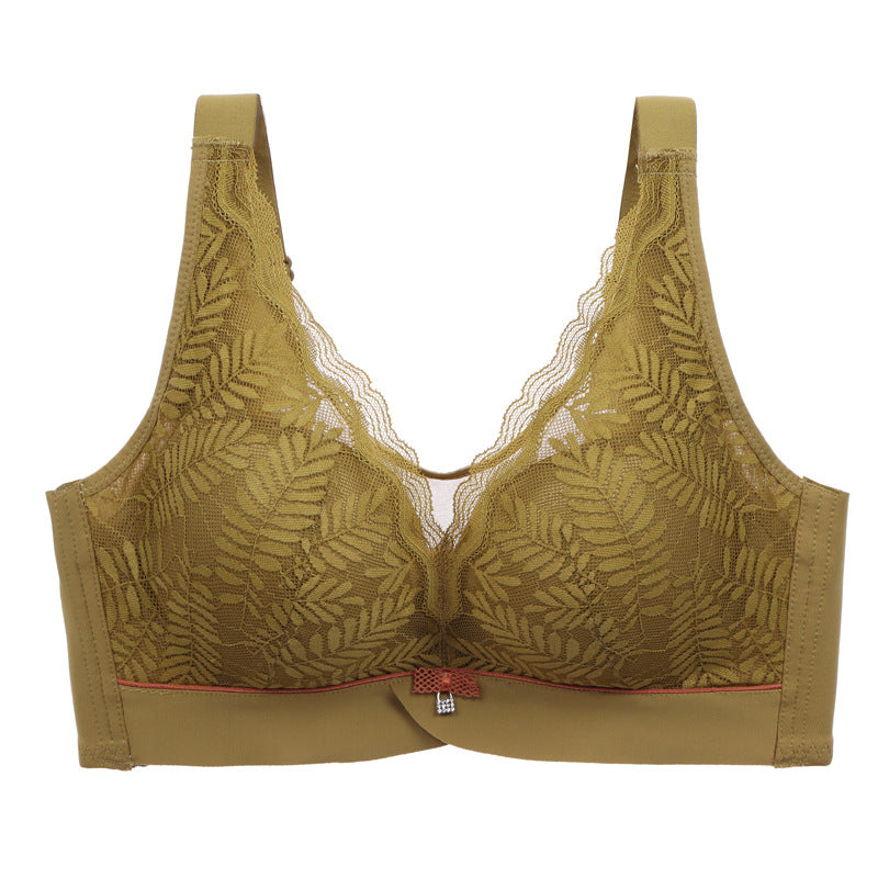 2022 Reunión Sin Anillo De Acero Sujetador De Encaje Transpirable Recibir Pecho Lateral Cómoda Ropa Interior Ajustable