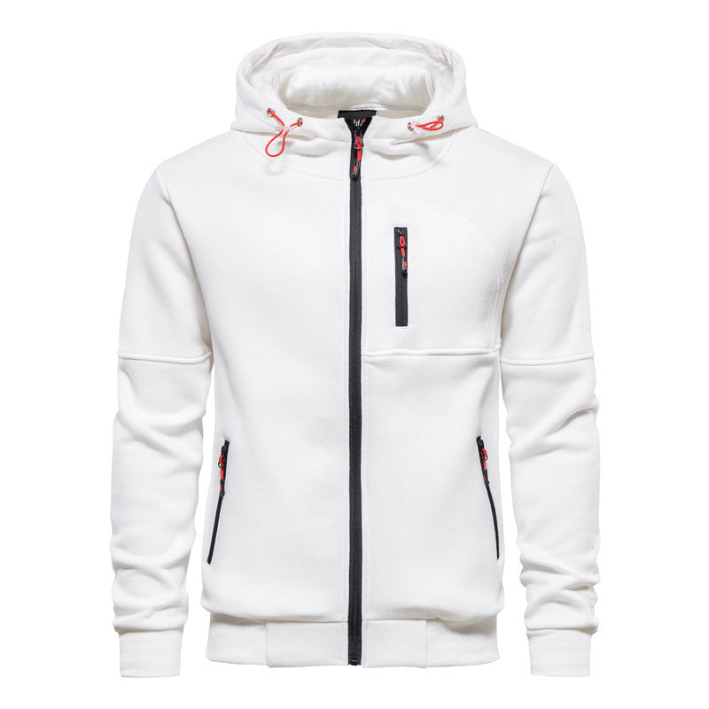 Chaqueta Con Capucha De Nuevo Estilo, Chaqueta De Punto Informal Con Cremallera De Color Sólido Para Hombre, Código Europeo, Más Suéter De Lana