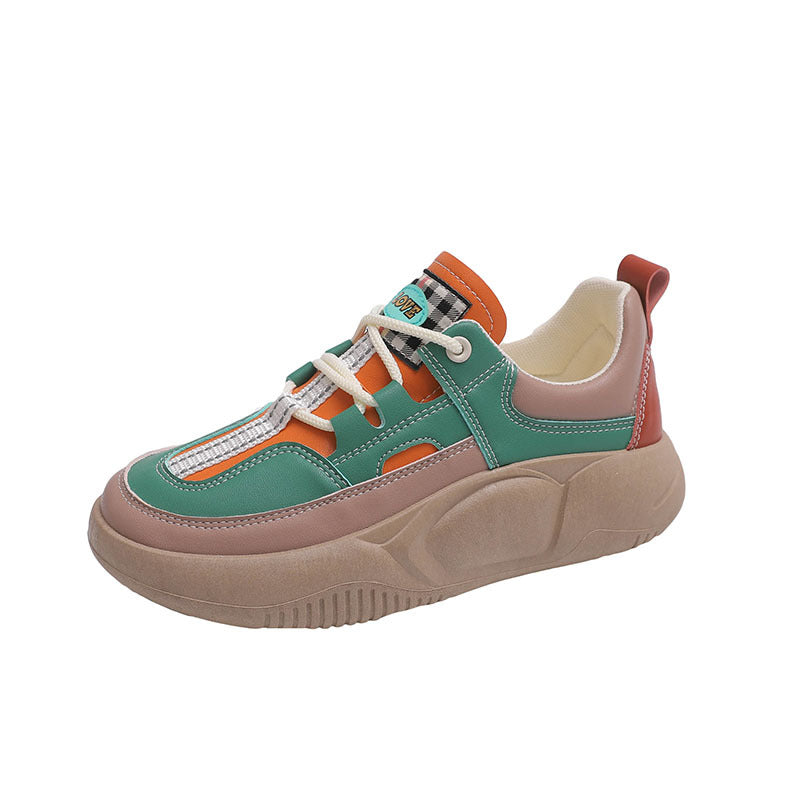 [W-Zapato] Zapatos Retro Con Suela Gruesa Cómoda Y Suave