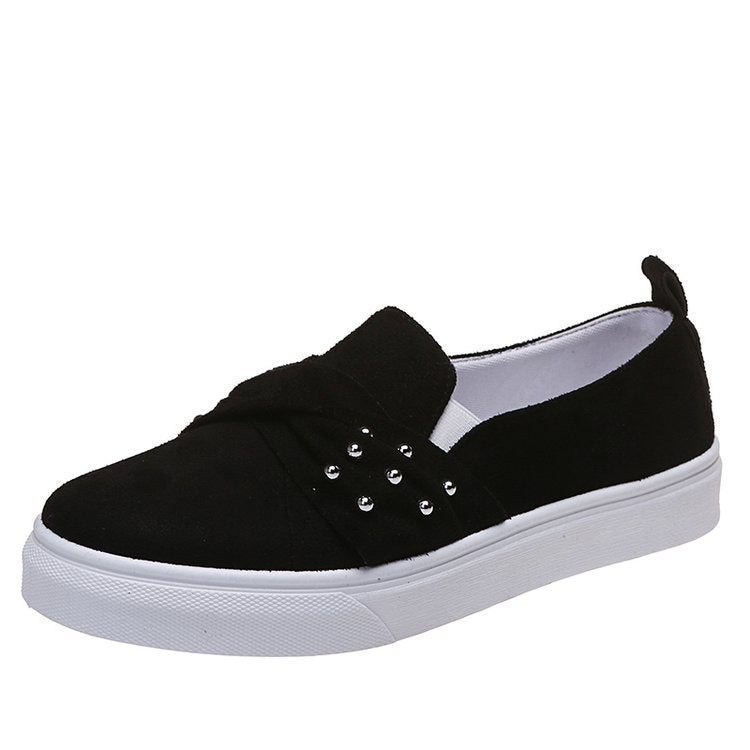 [W-Zapato] 2022 Zapatos Casuales Zapatos Sin Cordones De Encaje Plano Con Diamantes De Imitación