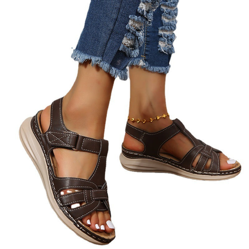 [W-Zapato] Sandalias De Mujer Retro De Verano 2022, Suela Blanda Ligera