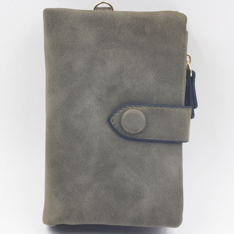 [W-Bolso] Cartera Pequeña De Piel Triple Para Mujer