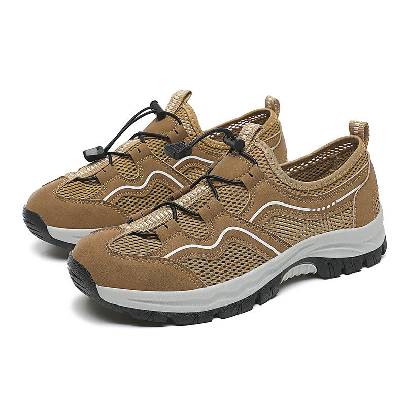 [M-Zapato] Zapatos Casuales Al Aire Libre Zapatos De Malla De Escalada Deportivos Transpirables De Cuero Para Hombres Senderismo