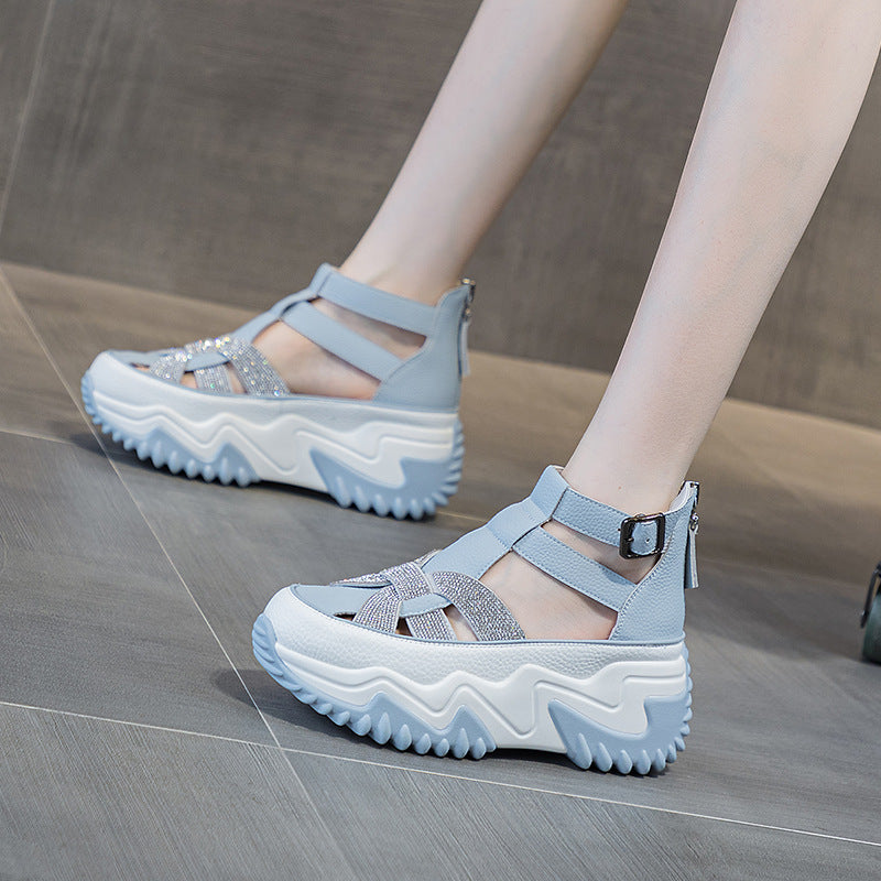 Zapatos Casuales Con Suela Plana Descomprimida Y Aumentada Y Suela Gruesa