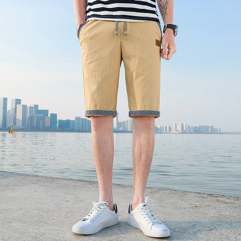 Pantalones cortos casuales en lino para hombre