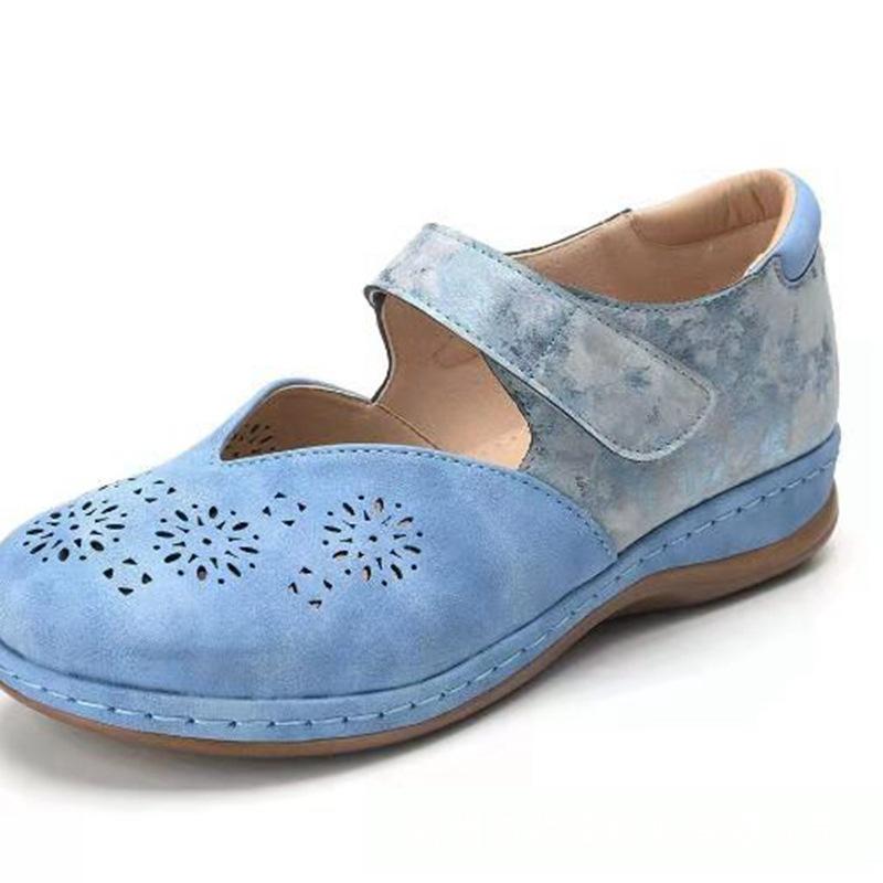 Sandalias hueco color sólido retro Europa y América