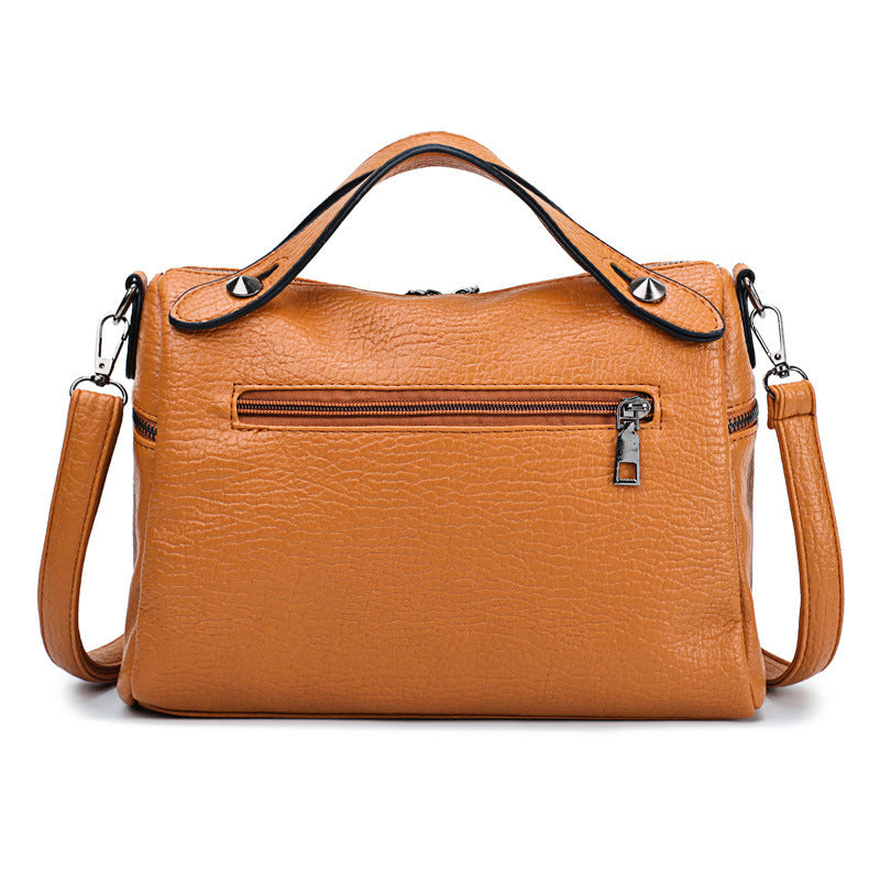 [W-Bolso]Rivet Tote Fashion Frosted Biker Bag