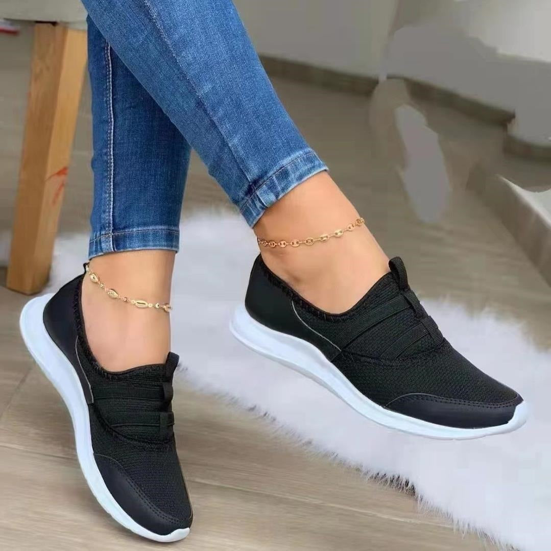 [W-Zapato] Zapatos Informales De Malla Con Plataforma Baja Y Tejido De Mosca