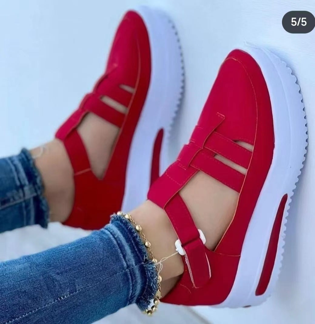 Zapatos De Lona De Cabeza Redonda Transpirables Con Talón De Talón De Bolsa Mate