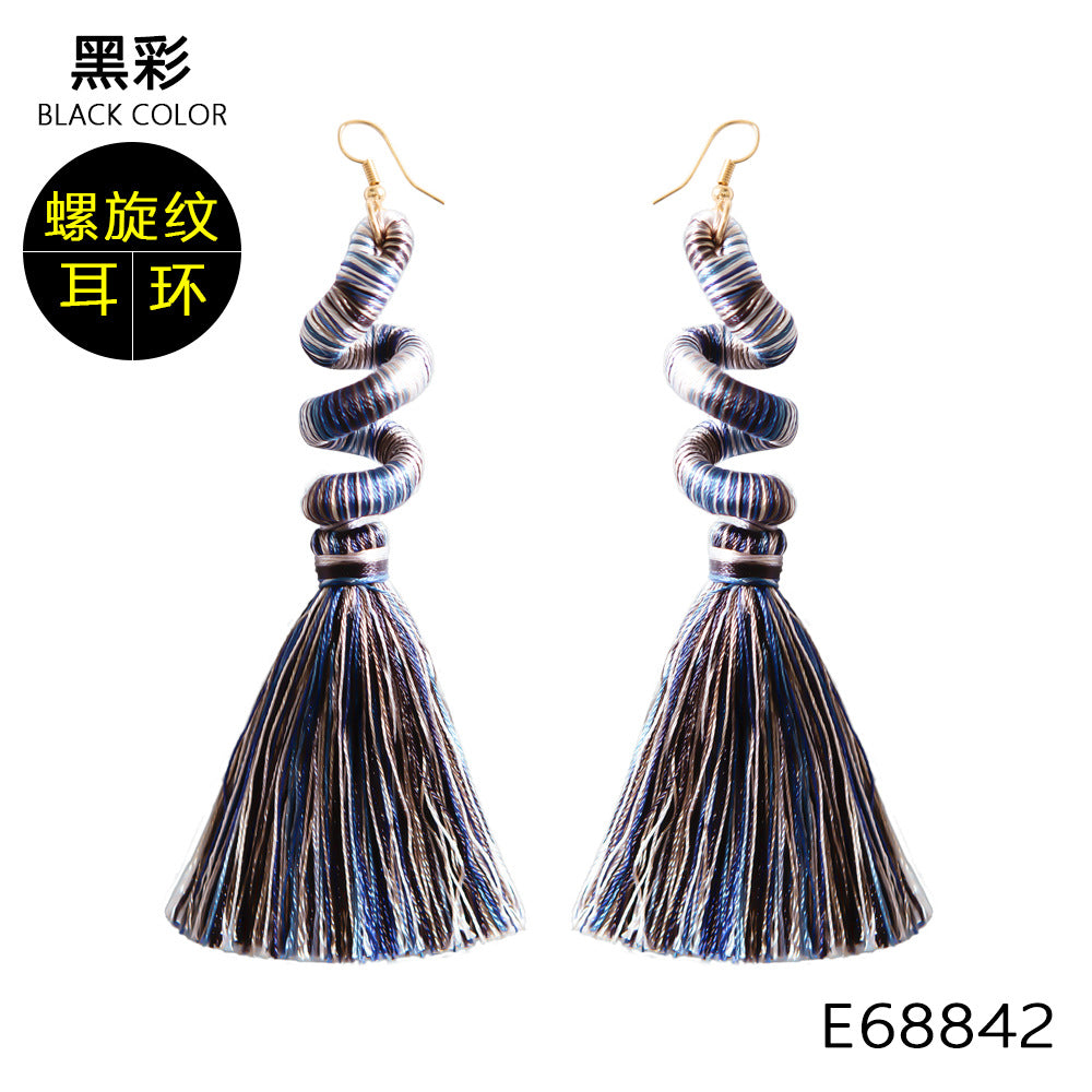 Pendientes De Borla Hechos A Mano, Pendientes Largos De Estilo étnico Retro Europeo Y Americano Para Mujer, Pendientes Personalizados Bohemios, Joyería