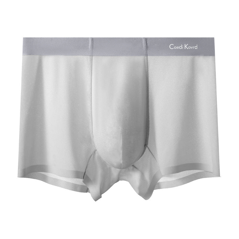 [M-Ropa Interior] Ropa Interior De Hombre Con Malla Fina De Alambre De Hielo Y Entrepierna Antibacteriana De Color Sólido