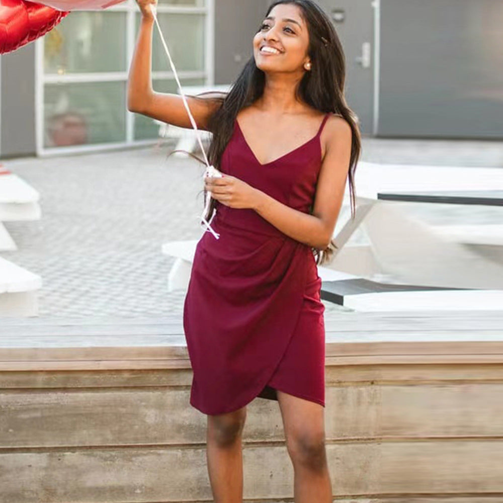 Falda De Tirantes Sexy Irregular