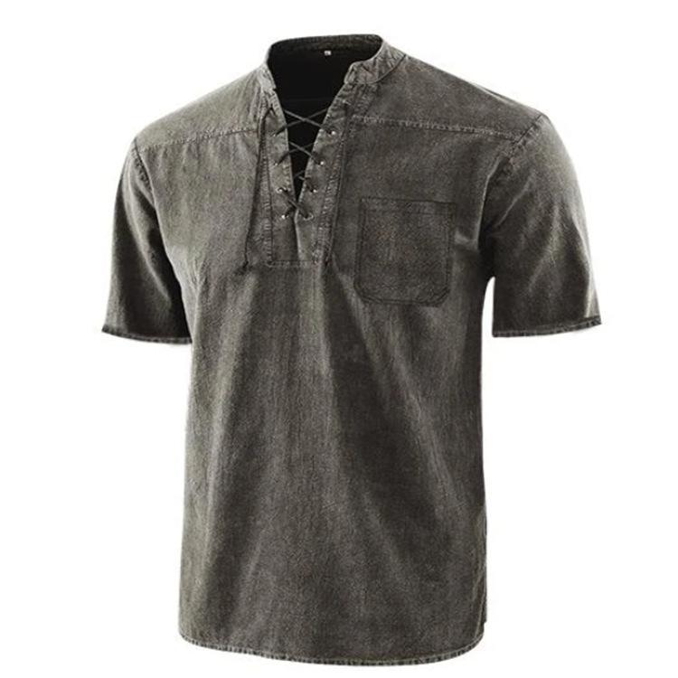 Camisa casual de verano de manga corta y cuello alto