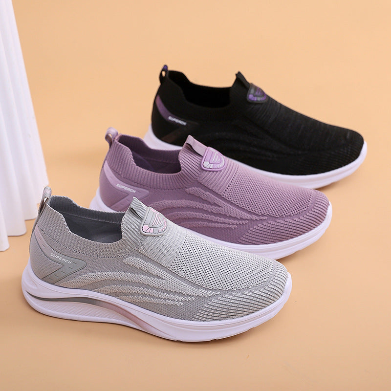 [W-Zapato] Zapatos De Tela Old Beijing Para Mujer, Zapatos Informales De Tacón Plano Con Punta Redonda Y Punta Redonda De Primavera Para Mujer