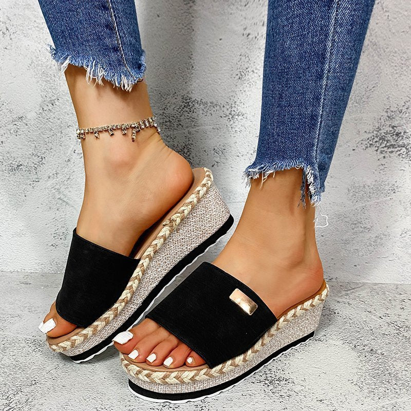 Sandalias de cuña de talla grande para mujer