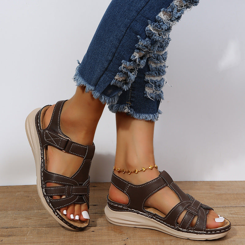 [W-Zapato] Sandalias De Mujer Retro De Verano 2022, Suela Blanda Ligera
