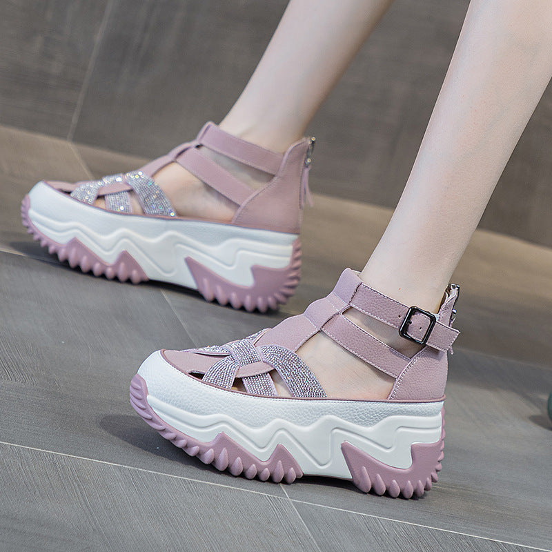 Zapatos Casuales Con Suela Plana Descomprimida Y Aumentada Y Suela Gruesa