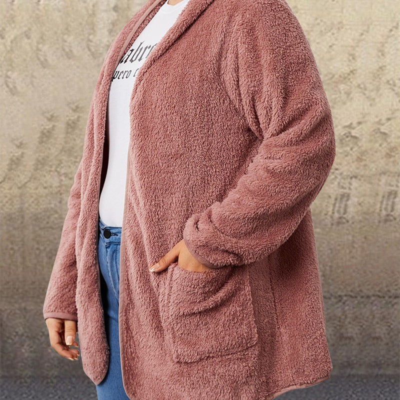 Chaqueta De Mujer De Longitud Media Delgada De Polar De Doble Cara Informal Europea Y Americana Suelta Urbana