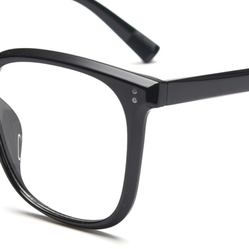 Versión Coreana Angular Tridimensional Del Marco De Gafas De Miopía, Rostro Femenino Liso, Espejo Plano Pequeño, Marco Extragrande Masculino