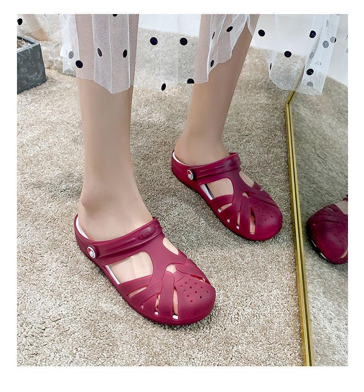 Sandalias de gelatina, zapatos de playa planos antideslizantes