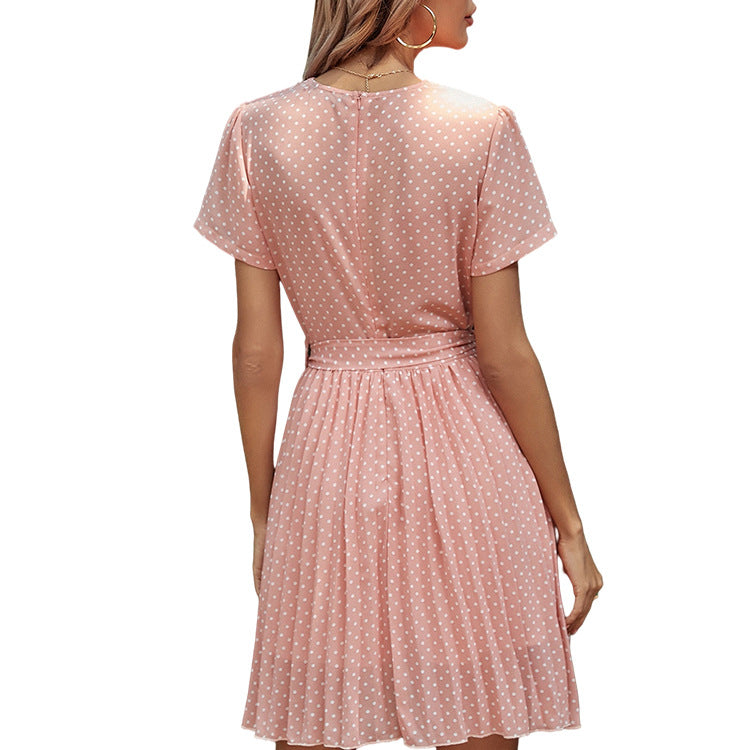 [W-Ropa] Vestido Bohemio De Temperamento De Manga Corta De Primavera Y Verano 2022