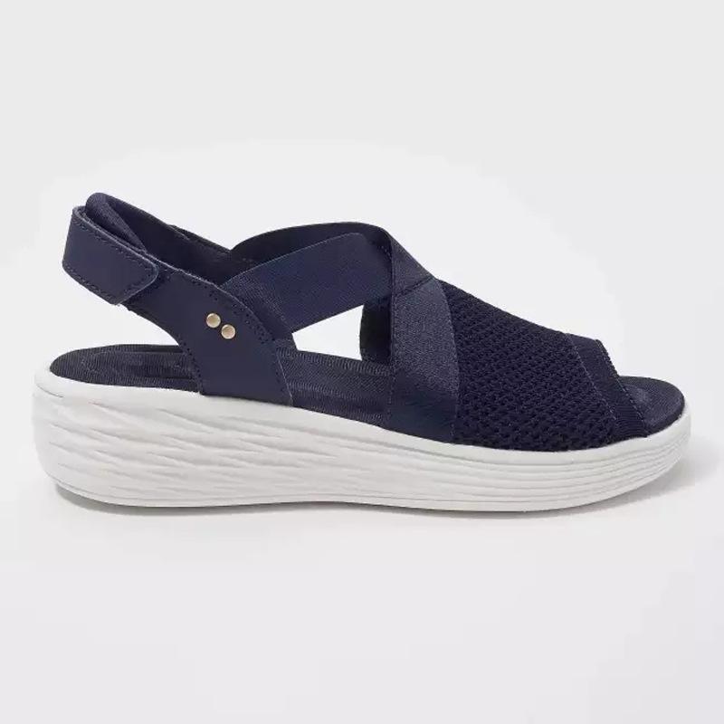 Sandalias de punto de cuña ajustables para mujer