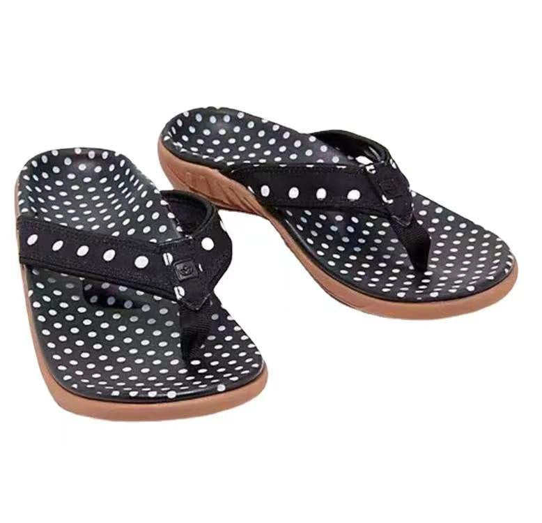 [W-Zapato] Chanclas Con Lunares Y Soporte Para El Arco